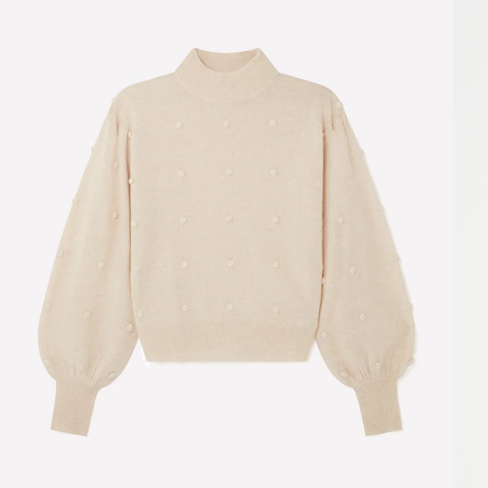 Brodie Bonny Bobble Jumper Cashmere Sweater Ivory Women’s Size‎ Large MSRP $475